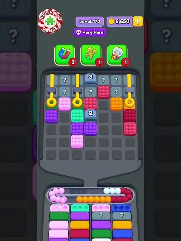 Marble Sort level 170 mid-solve board