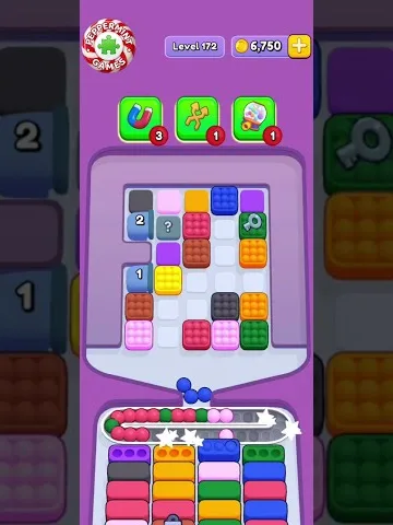 Marble Sort level 172 opening board — Numbered Tiles and a Mystery Cell Marble Sort level 172 opening board — Numbered Tiles and a Mystery Cell