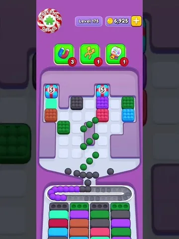 Marble Sort level 175 mid-solve board