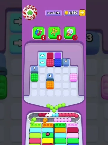 Marble Sort level 176 mid-solve board