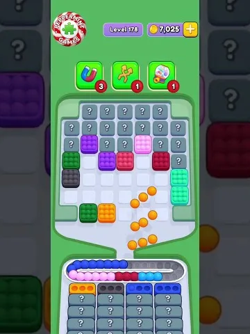 Marble Sort level 178 opening board — The Mystery '?' Curtain
