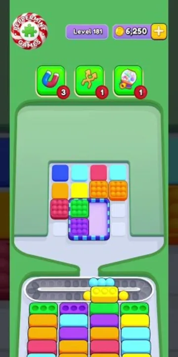 Marble Sort level 181 opening board — A Clean Four-Column Tray