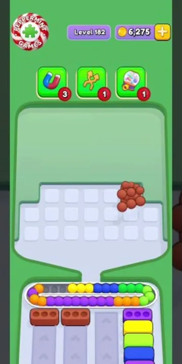 Marble Sort level 182 final board