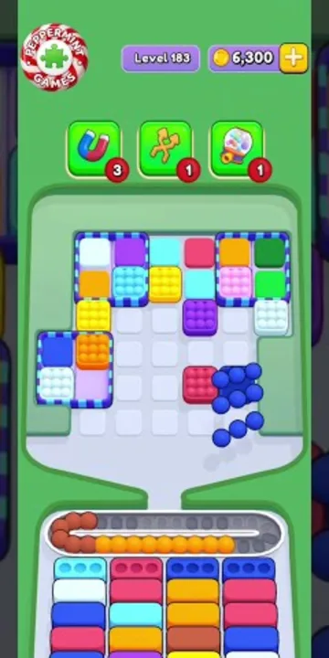 Marble Sort level 183 mid-solve board Marble Sort level 183 mid-solve board