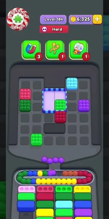 Marble Sort level 184 final board
