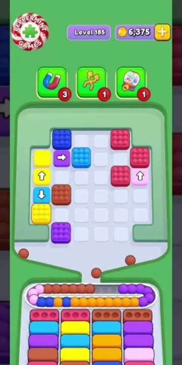 Marble Sort level 185 mid-solve board Marble Sort level 185 mid-solve board