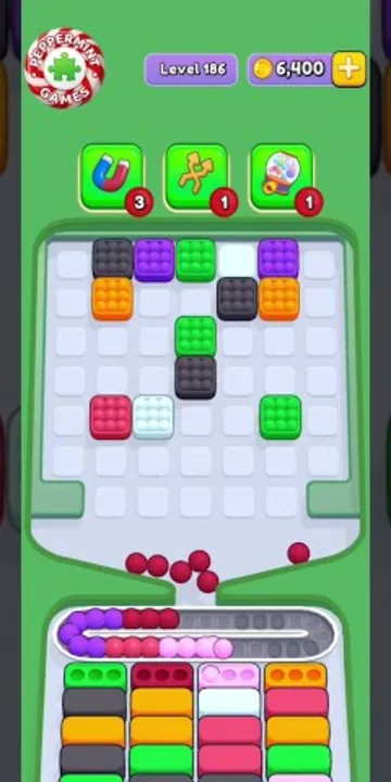 Marble Sort level 186 final board