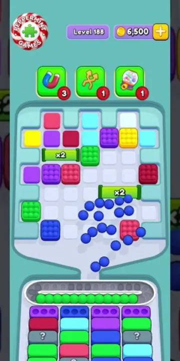 Marble Sort level 188 mid-solve board