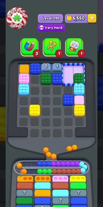 Marble Sort level 190 final board
