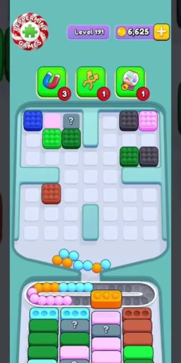 Marble Sort level 191 final board