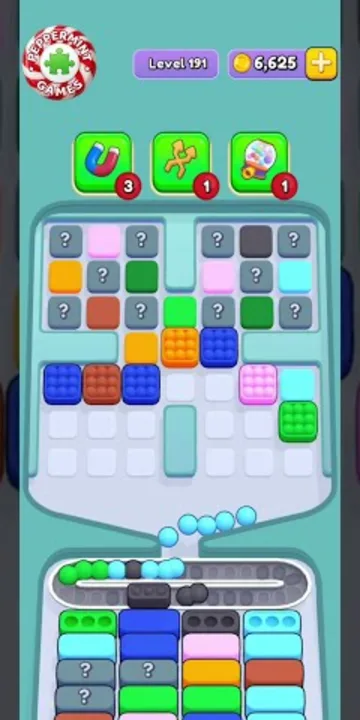Marble Sort level 191 opening board — The Mystery Box Seal