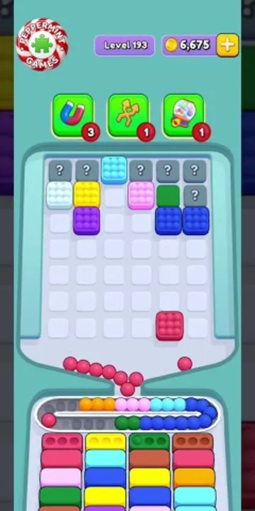 Marble Sort level 193 mid-solve board
