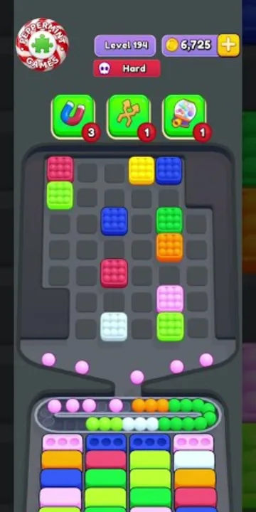 Marble Sort level 194 final board