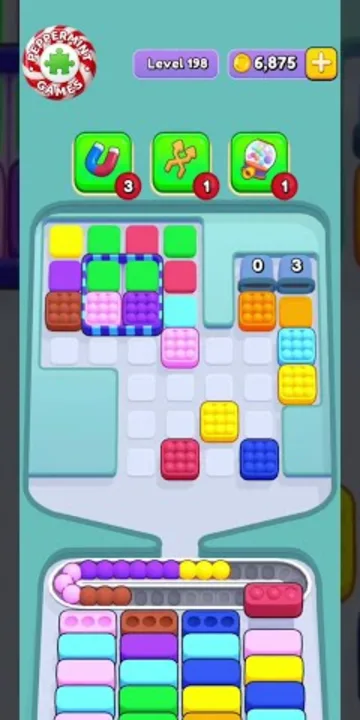 Marble Sort level 198 mid-solve board