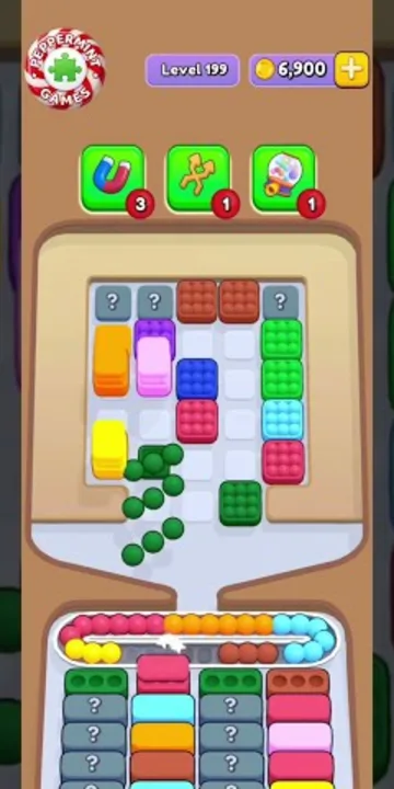Marble Sort level 199 mid-solve board Marble Sort level 199 mid-solve board