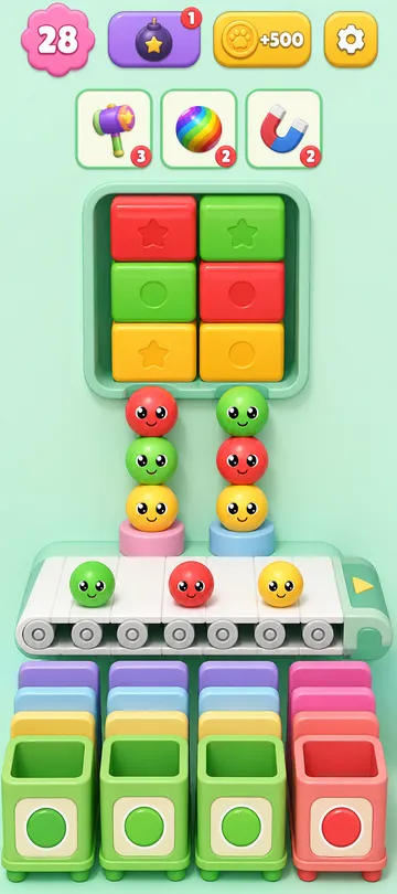 Marble Sort level 2 opening board — The Belt Overflow Trap Marble Sort level 2 opening board — The Belt Overflow Trap