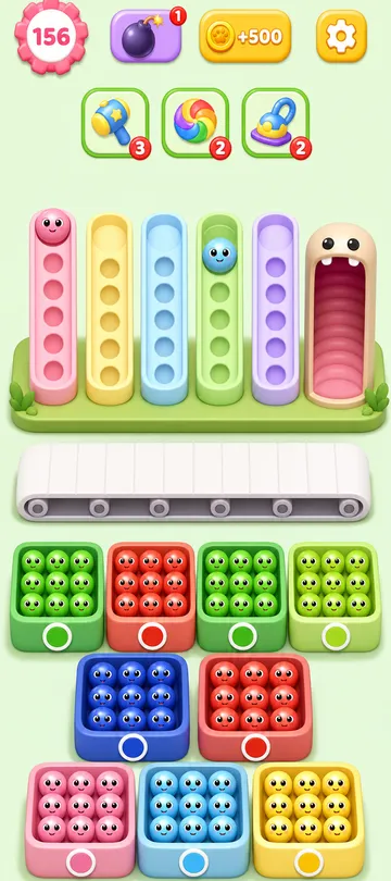 Marble Sort level 20 final board