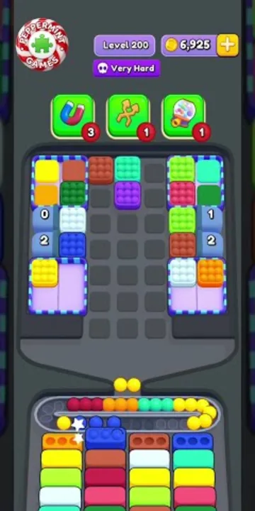 Marble Sort level 200 mid-solve board Marble Sort level 200 mid-solve board