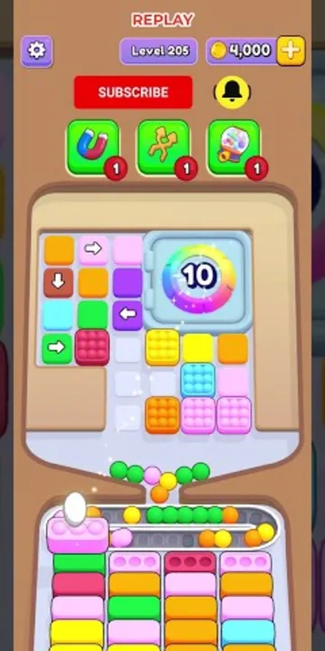 Marble Sort level 205 mid-solve board Marble Sort level 205 mid-solve board