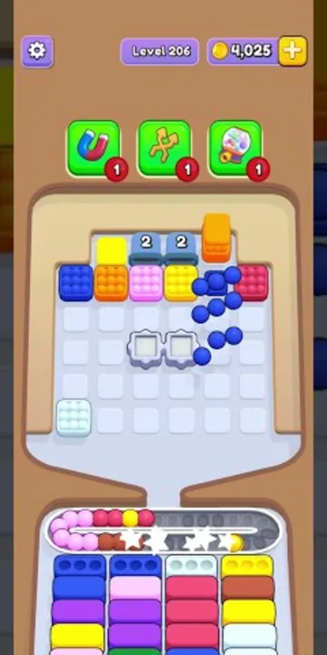 Marble Sort level 206 final board