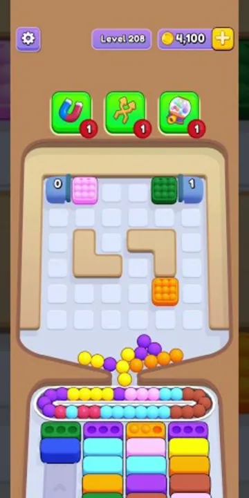 Marble Sort level 208 final board