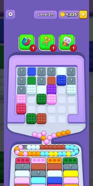 Marble Sort level 211 mid-solve board Marble Sort level 211 mid-solve board