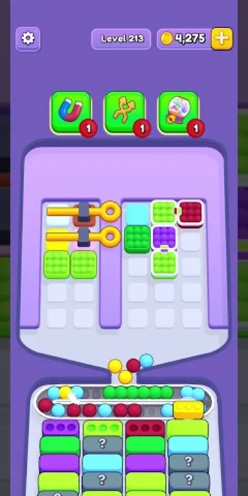 Marble Sort level 213 opening board — The Two-Compartment Tray