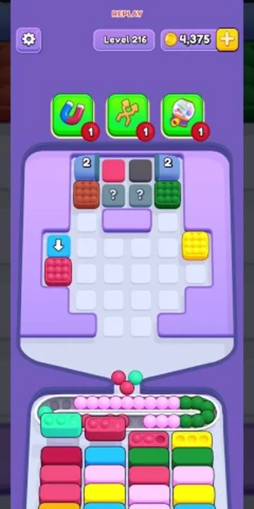 Marble Sort level 216 final board