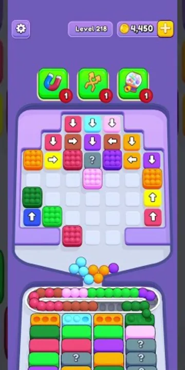 Marble Sort level 218 mid-solve board Marble Sort level 218 mid-solve board