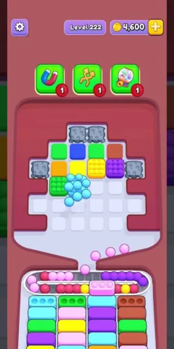 Marble Sort level 222 opening board — The Mystery-Block Grid
