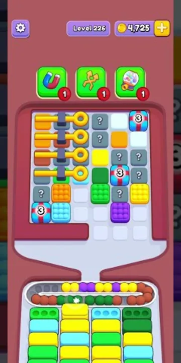 Marble Sort level 226 opening board — The Mystery-Packed Grid