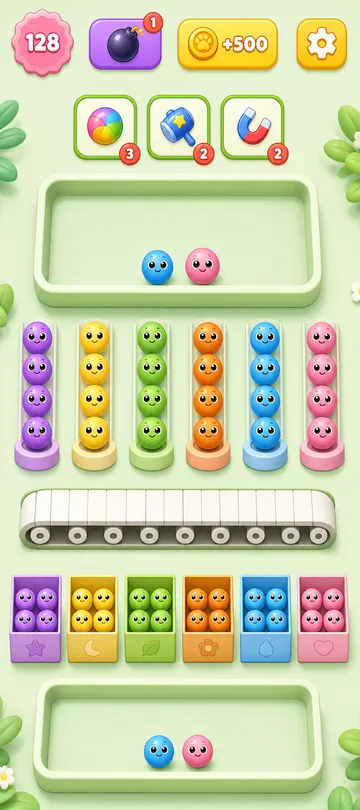Marble Sort level 23 final board Marble Sort level 23 final board