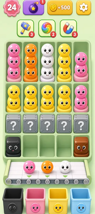 Marble Sort level 23 opening board — The White Block Hostage Situation Marble Sort level 23 opening board — The White Block Hostage Situation