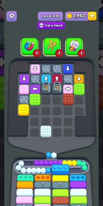 Marble Sort level 230 mid-solve board