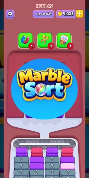 Marble Sort level 231 mid-solve board Marble Sort level 231 mid-solve board