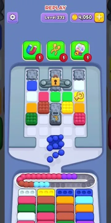 Marble Sort level 232 mid-solve board