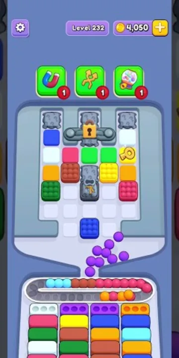 Marble Sort level 232 opening board — The Locked Stone Cap