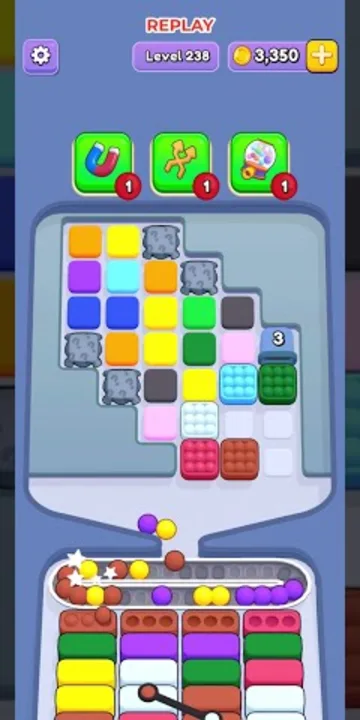 Marble Sort level 238 mid-solve board