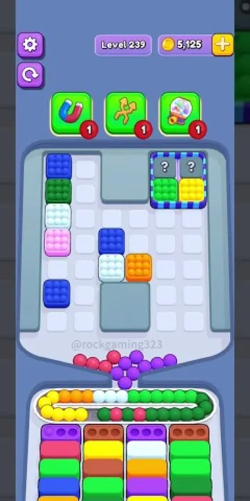 Marble Sort level 239 mid-solve board