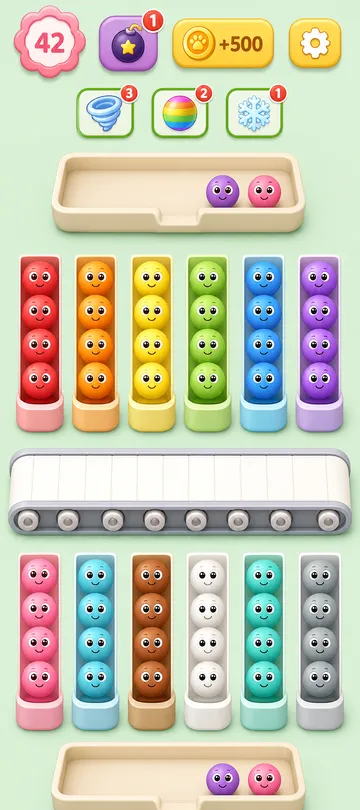 Marble Sort level 24 final board