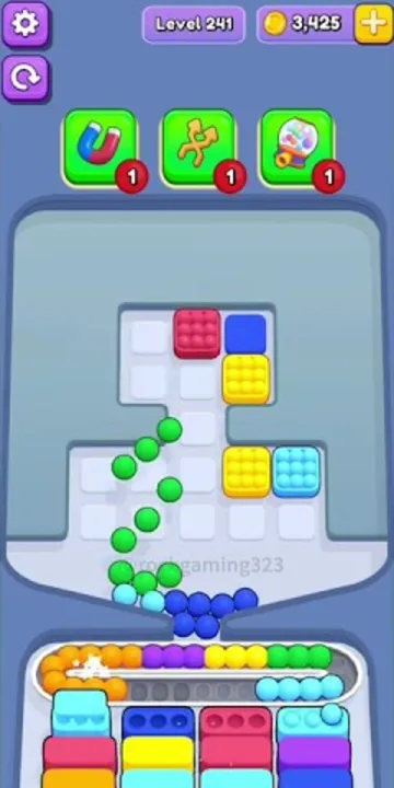Marble Sort level 241 mid-solve board