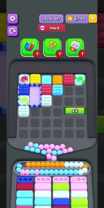 Marble Sort level 247 mid-solve board