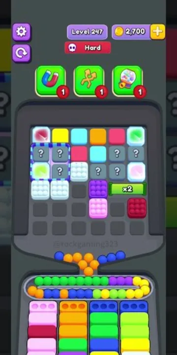 Marble Sort level 247 opening board — The Locked and Frozen Tray
