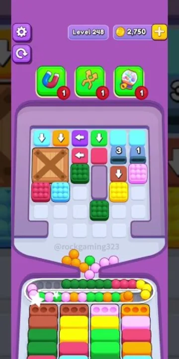 Marble Sort level 248 mid-solve board