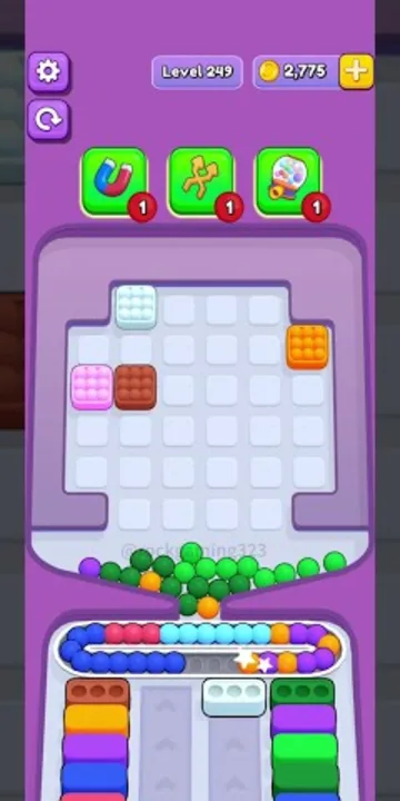 Marble Sort level 249 final board