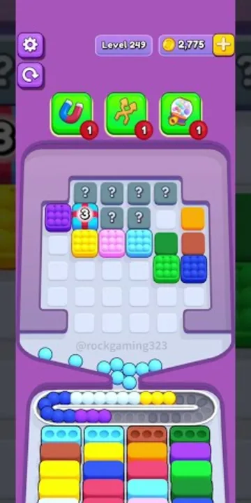 Marble Sort level 249 mid-solve board