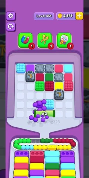 Marble Sort level 251 mid-solve board