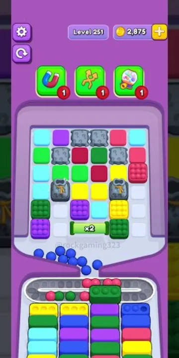 Marble Sort level 251 opening board — The Mystery Stone Grid
