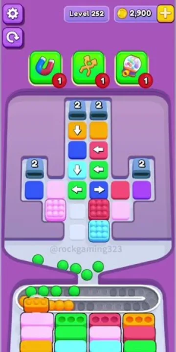 Marble Sort level 252 opening board — The Locked Chute Grid Marble Sort level 252 opening board — The Locked Chute Grid