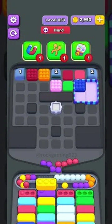 Marble Sort level 254 mid-solve board